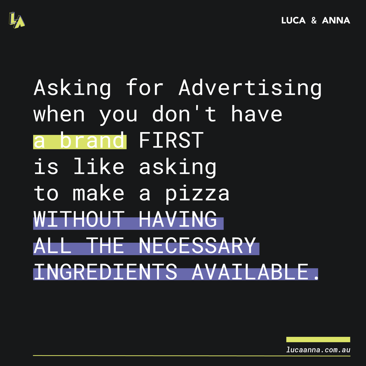 LUCAANNAStudio's tweet photo. I'm not sure whether this post will inspire you to work on the brand or crave a delicious pizza!😄
💚🌿🌱#EcoBusinesses #SustainableGrowth  #EcoBrands #AustraliaBrands #AustraliaBusiness https://t.co/KGhx9qS3dT