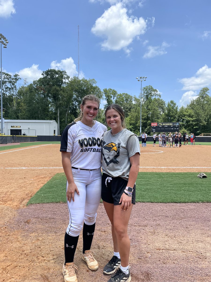 Another great camp @ my future home <a href="/SouthernMissSB/">Southern Miss Softball</a>!! Thank you Coach Poole, Coach A &amp; Coach Izzy for all the feedback… Can’t wait to put my new tools to use! Already ready for next camp! <a href="/NataliePooleUSM/">Natalie Poole</a> <a href="/BigRockHawk/">Aaron Longenecker</a> <a href="/IzzyWerdann/">Izzy Werdann</a> <a href="/lavoodooallen/">Louisiana Voodoo Allen 18U</a>