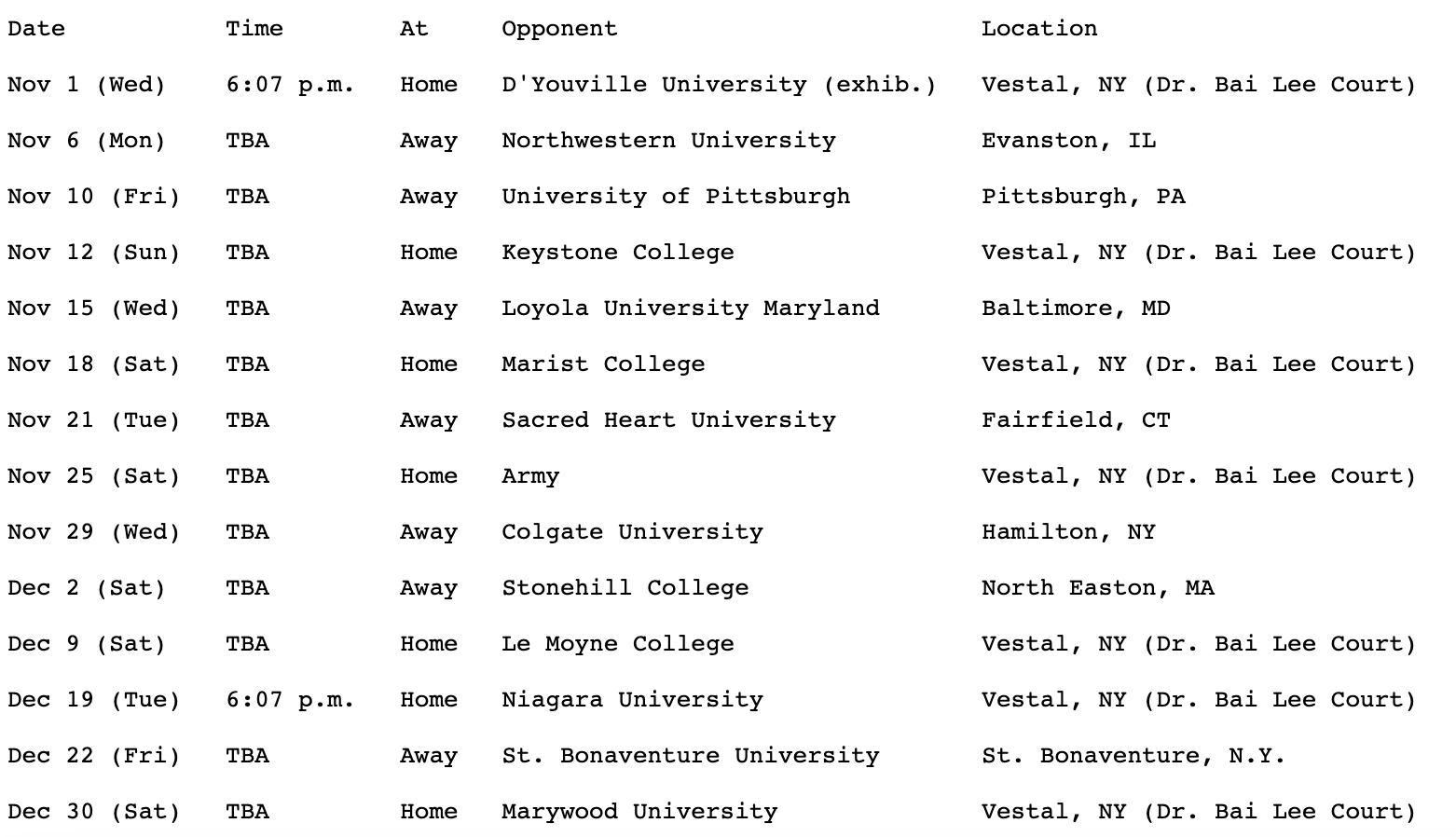 Nelson Castillo On Twitter Binghamton s Non conference Schedule Has nelson-castillo-on-twitter-binghamton-s-non-conference-schedule-has