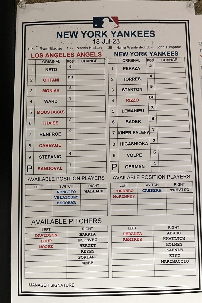 RT @BryanHoch: #Yankees lineup at Angels: https://t.co/AolRvv8Ok9