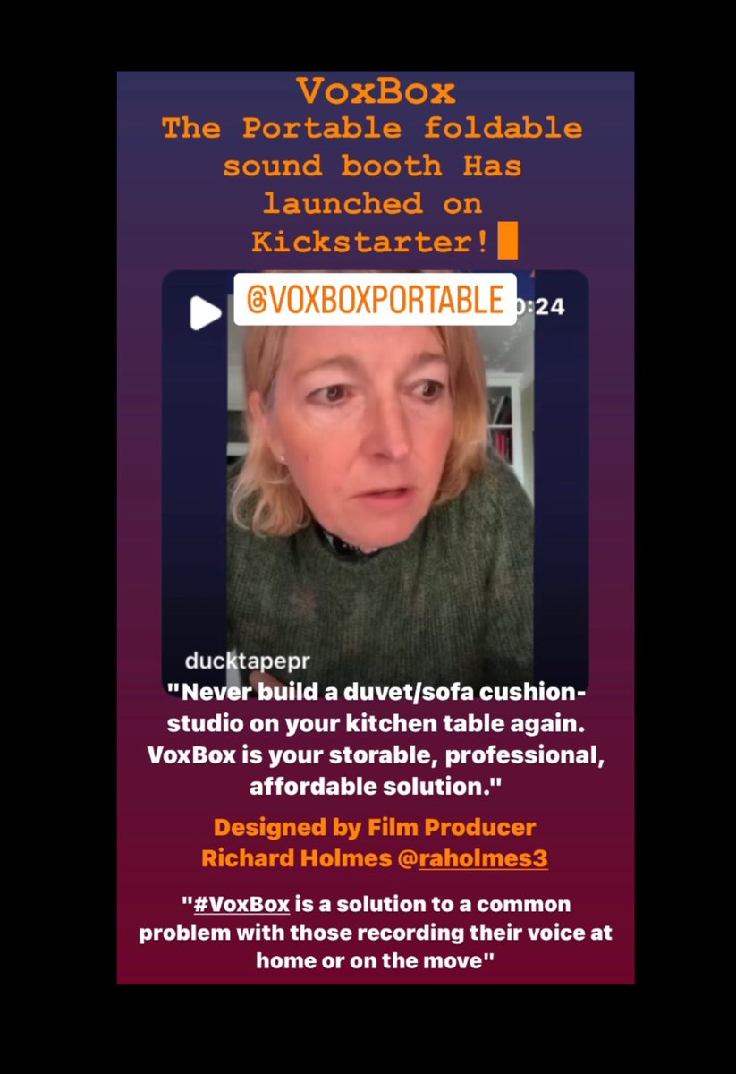 ducktapepr's tweet photo. VoxBox the perfect portable, foldable sound booth solution to your home &amp; on the move recording needs! (Perfect if you're an Actor, Voice Over artist, record adverts, teaching aids, podcasts, audio books &amp; much more!)

@voxboxportable is up on Kickstarter https://t.co/nZ7kMBpnCO https://t.co/suR2xAtSL5