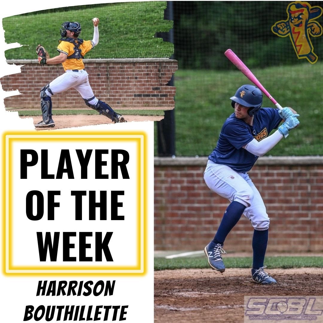 Congrats to Harrison Bouthillette on being named player of the week! Keep up the good work! Batted .462, with 2 doubles, one triple, and one HR