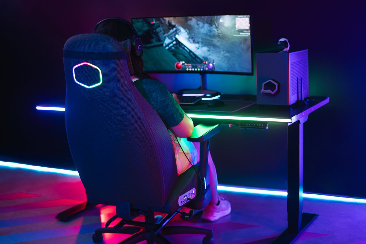 CoolerMasterEXP's tweet photo. Get ready to lose yourself in a world of sensation with Synk X. The future of gaming and entertainment is here, and it's waiting for you. Are you ready to take the plunge? 

🛒https://t.co/taqDEQ43jN

#SynkX #ImmersiveGaming #GamingChair #HapticFeedback https://t.co/swu8EJuwAF