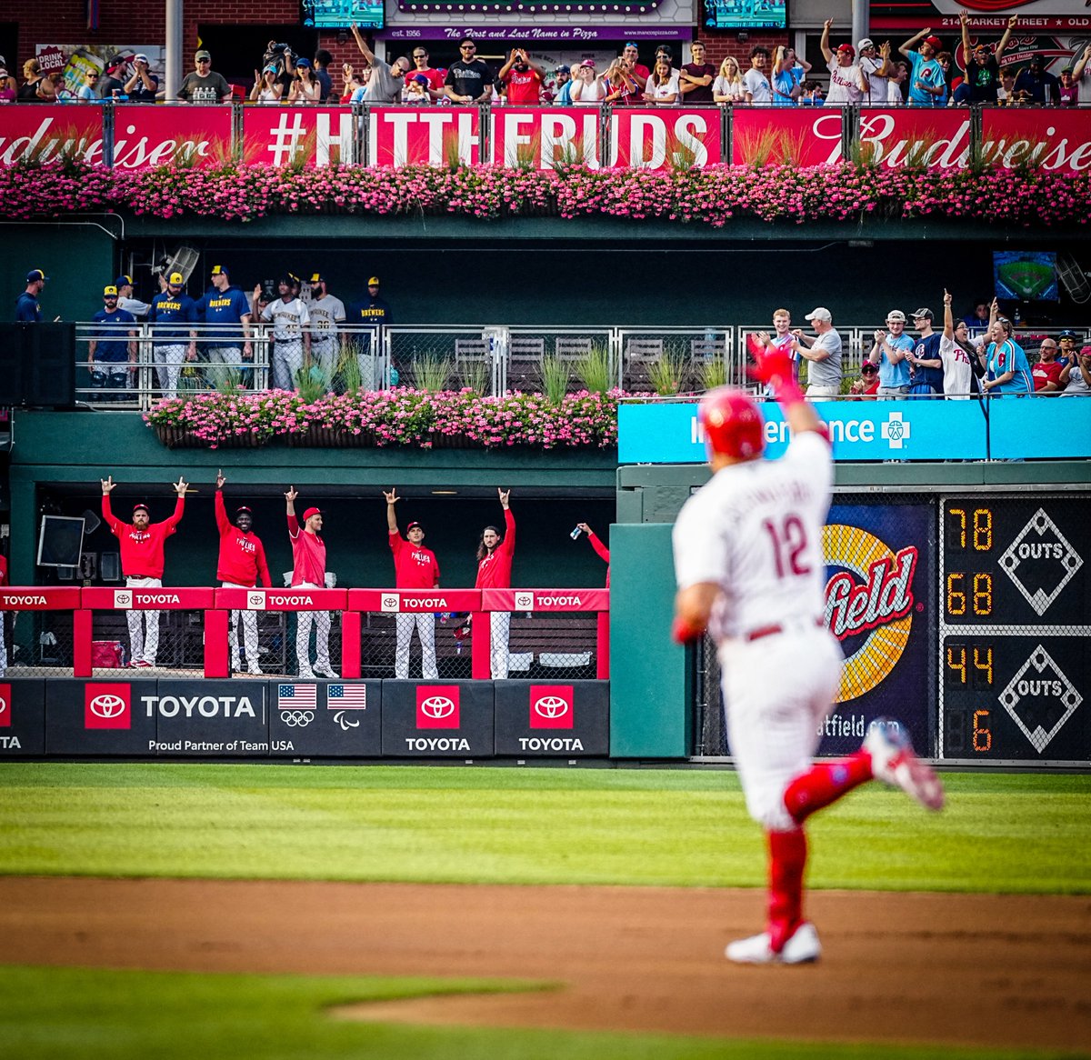 Phillies's tweet photo. First pitch, no problem at all https://t.co/RJJgBXfKzQ