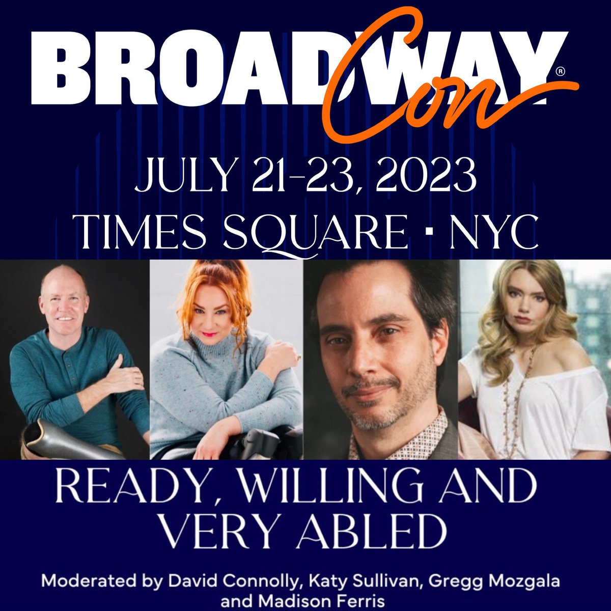 Honored to be joining <a href="/TheTonyAwards/">The Tony Awards</a> nominee, Katy Sullivan <a href="/kbridgets/">Katy Sullivan</a> &amp; Cost of Living cast mate, Gregg Mozgala <a href="/mozgala_gregg/">Gregg Mozgala</a> along with The Glass Menagerie’s Madison Ferris to discuss #DisabilityInclusion at <a href="/bwaycon/">BroadwayCon</a>.

#katysullivan #greggmozgala #madisonferris #broadwaycon