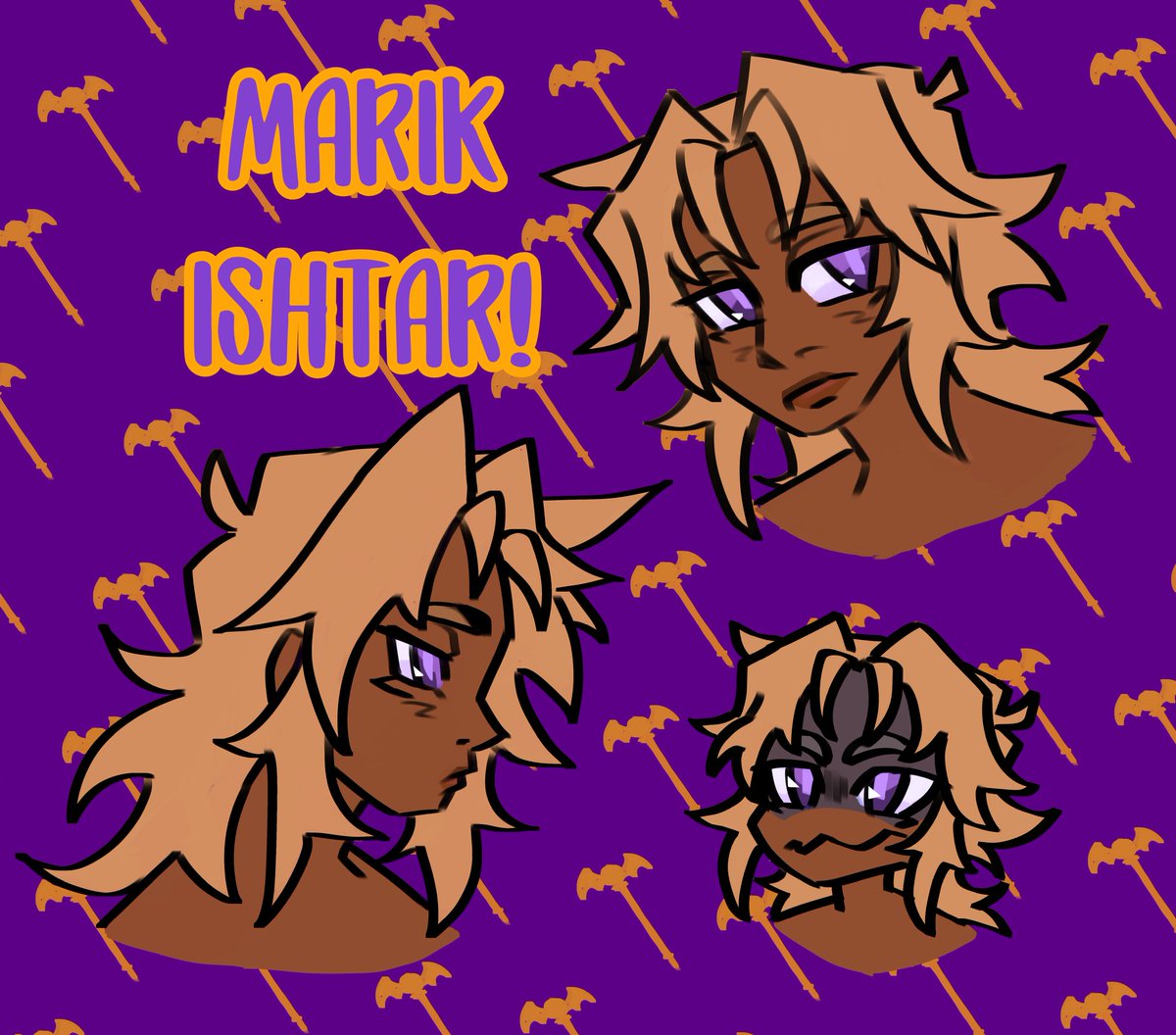 Little bit of practice with Marik!!! #ygo #ygotas #yugioh #fanart #marikishtar #malikishtar #marik #thiefshipping #bakumali #ArtistOnTwitter