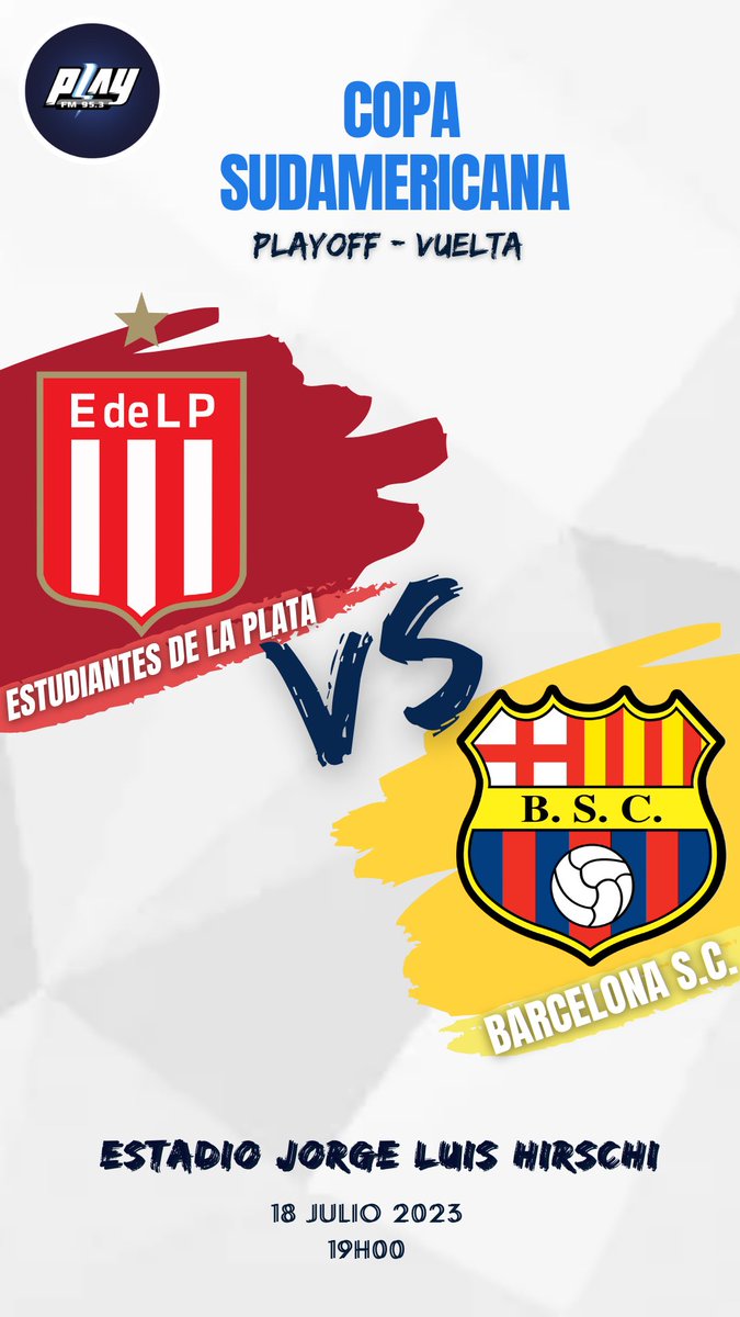 sucredeportesec's tweet photo. 🟡 ¡JUEGA EL ‘ÍDOLO’! 🔥
📌 Sintoniza #PlayFM 95.3 con el duelo entre #EstudiantesLP 🆚 #BarcelonaSC con @carroyos, @alfredoarevalo_, @Omar_SegarraB y @JorgeGarciaL_ 👀.
💪 ¿Clasificará #BSC? ⚽️ https://t.co/VHRHdmV5tK