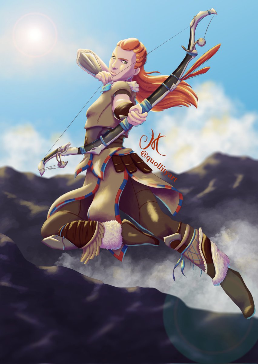 quollityart's tweet photo. Fanart of Aloy from the Horizon video games, my favourite games! 
#fanart #gamefanart #digitalart #procreateart https://t.co/i7ozUl1rVs