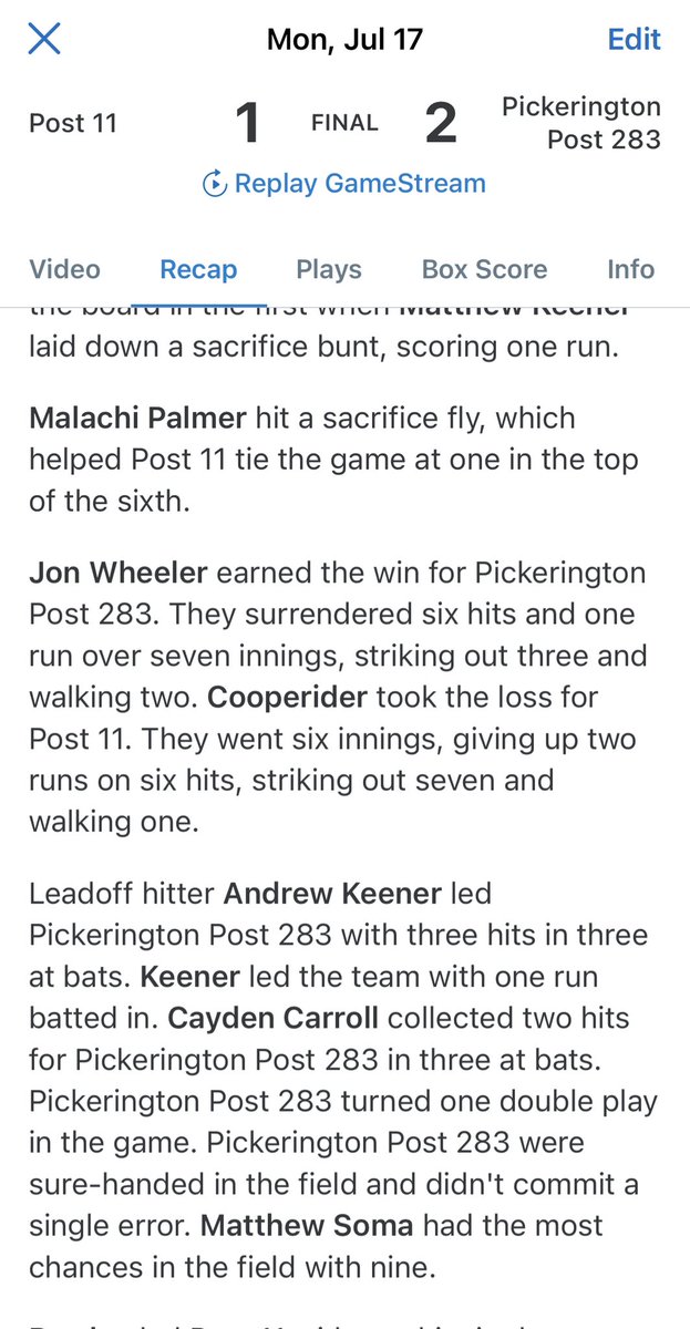 Pickerington Post 283 Baseball (@post283baseball) on Twitter photo 