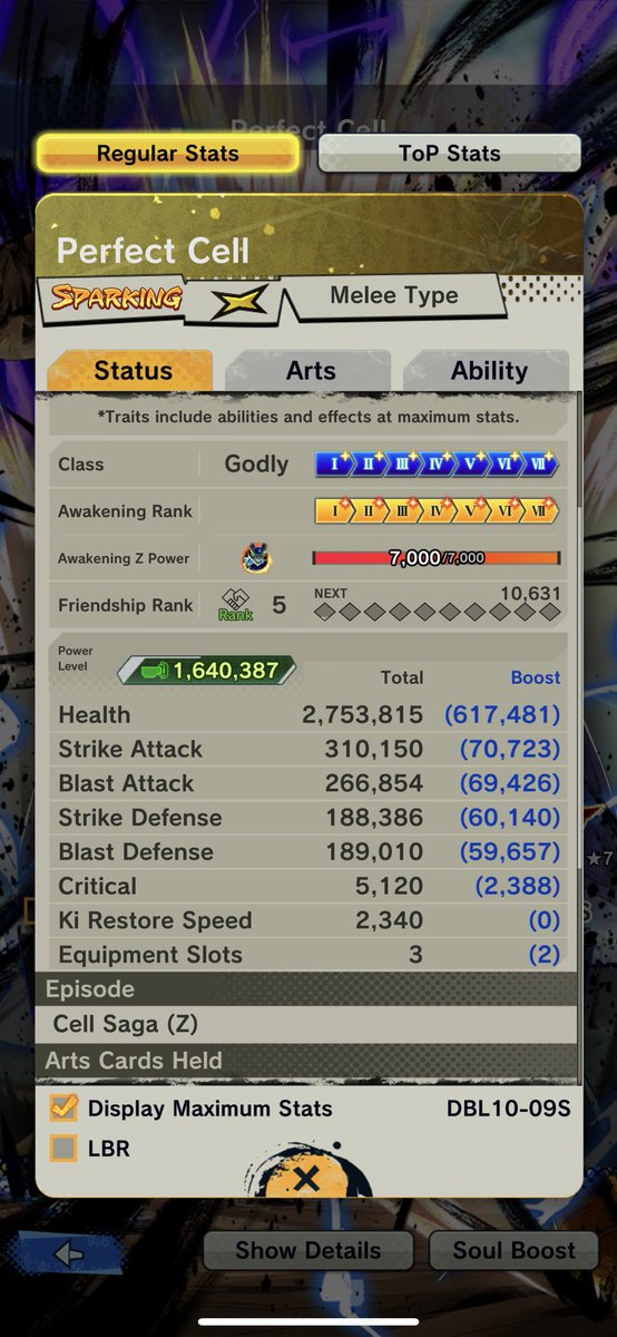 DBZoom on Twitter "Zenkai Yellow Cell Max Stats is actually wild