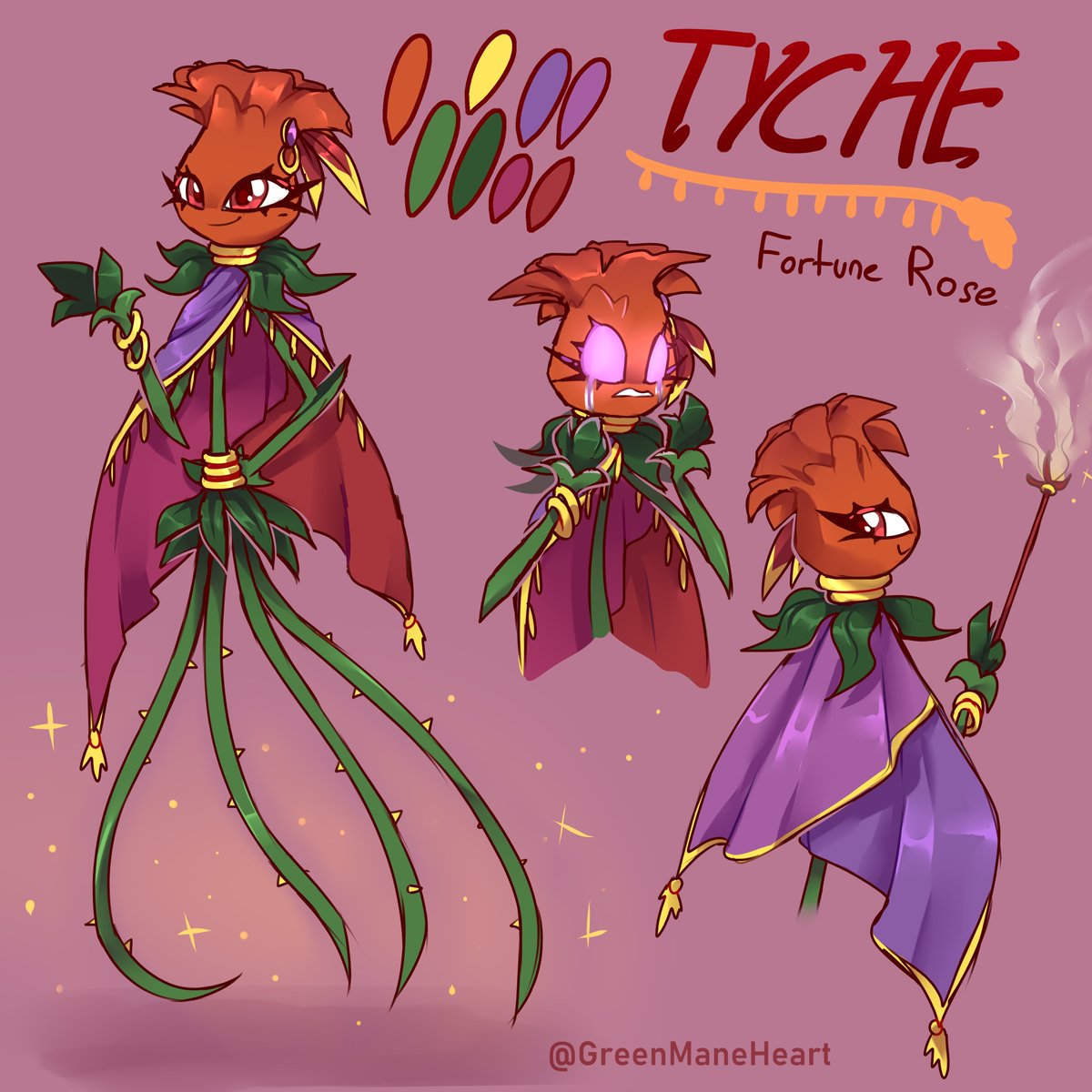 New Rose oc, the name is Tyche. She's something called Fortune Rose. 
She has the ability of precognition; foresight and can happen in sudden. She can't control it.

#plantsvszombies #pvzoc #pvzgw2 #conceptart