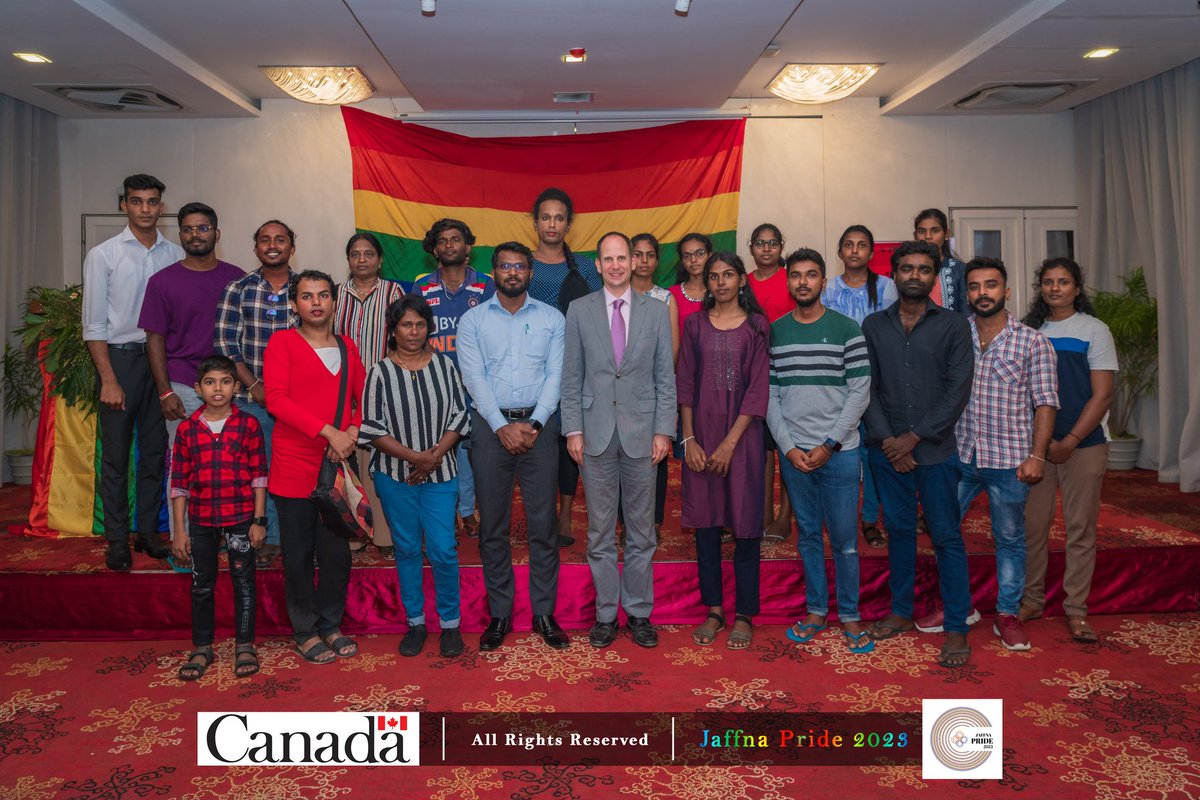 Jaffnapride's tweet photo. the  Film ‘Venus’ was screened at The Thinnai. I feel so thankful to Canadia High Commissioner @AmbEricWalsh  who reserved his time to attend the event as a chief guest. And I feel so thankful to the. @CanHCSriLanka to support us to conduct the event.

#Pride2023 #LGBTIQ #Canada https://t.co/3WALjnwjeB