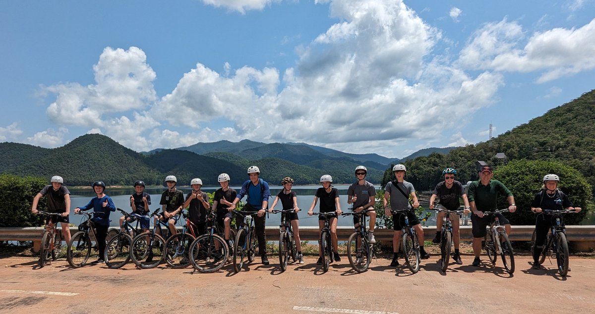 MrScullyCCC's tweet photo. Cycling and kayaking done.  Not a bad view to enjoy whilst having lunch. @CartertonCC #CCCThailand2023 https://t.co/1L47RpUtXf
