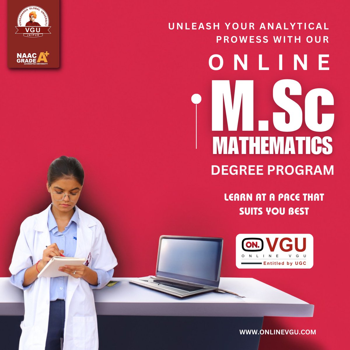 📚🌐 Learn at your own pace with Online M.Sc in Mathematics! Unleash your analytical prowess and take your problem-solving skills to the next level with our flexible degree program. 
💻 #OnlineLearning #MathematicsDegree #AnalyticalSkills #FlexibleEducation