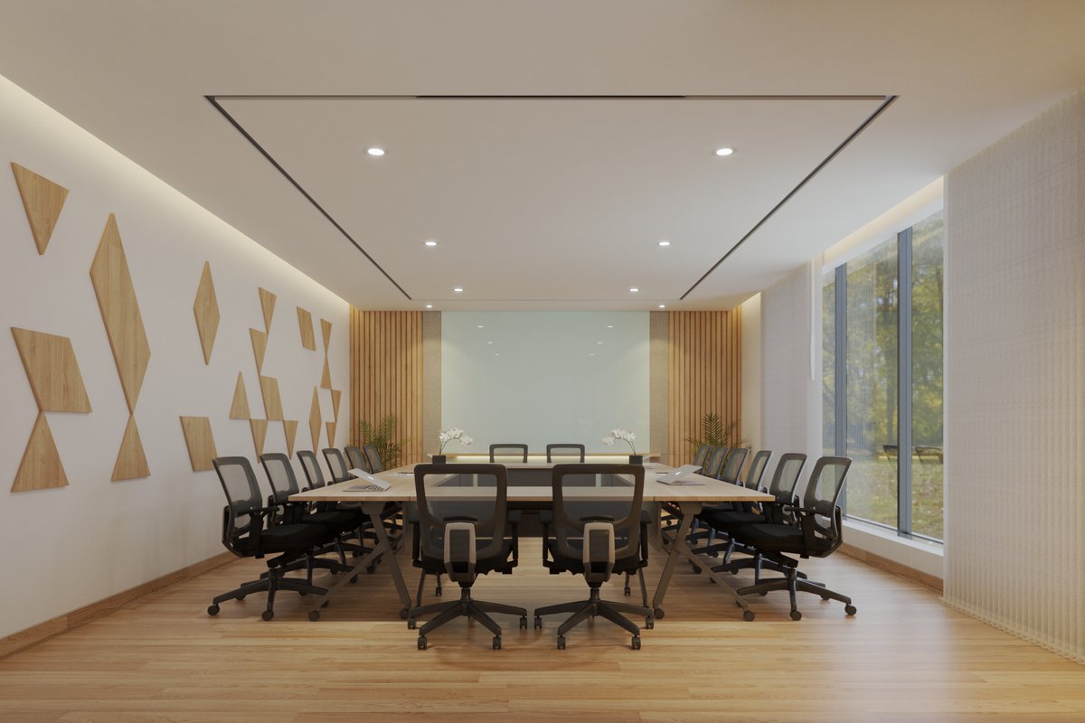 ConArchStudio's tweet photo. Meeting room design with a modern minimalist concept with a touch of Japanese style to create a comfortable and intimate meeting room https://t.co/cNgI9z3RQF