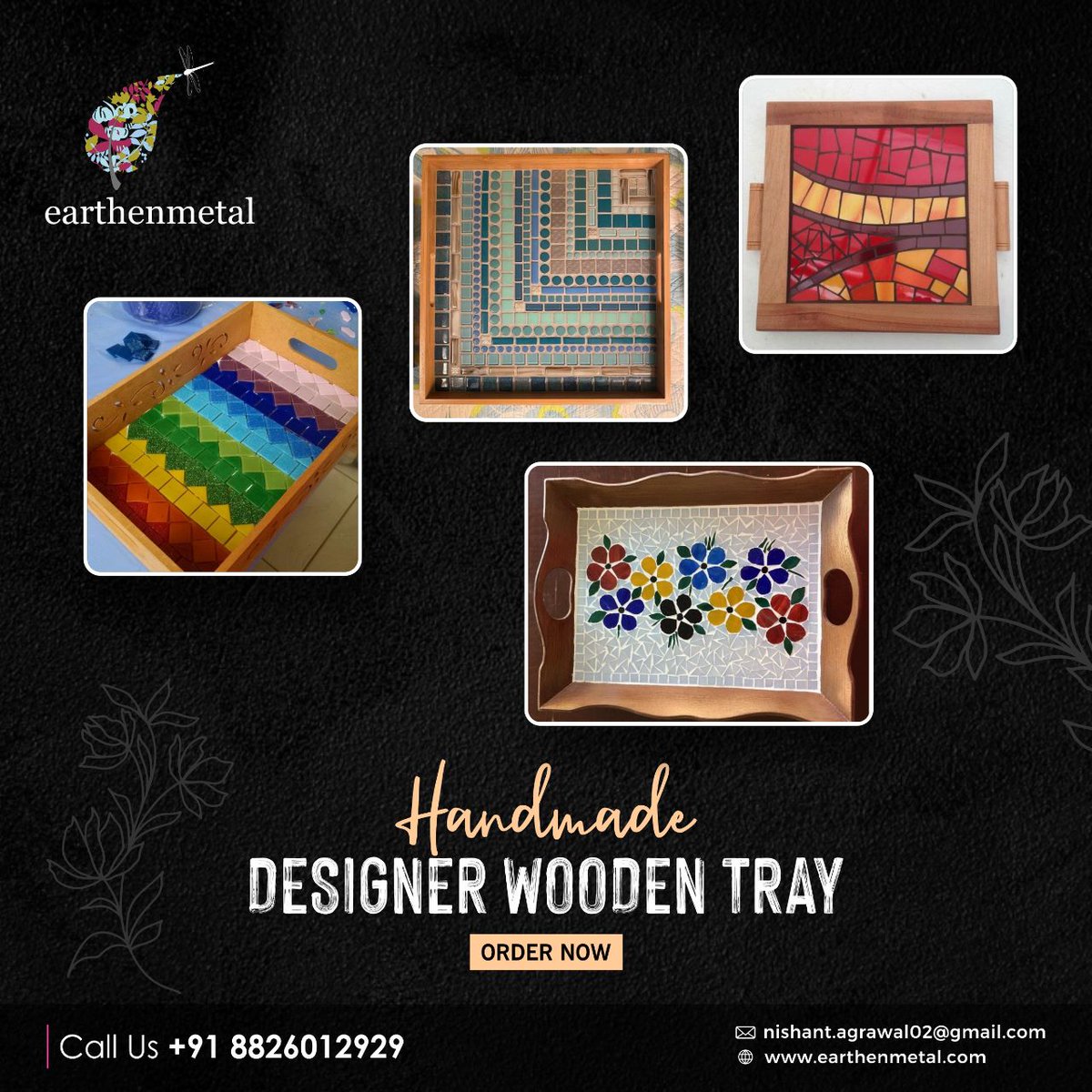 Handmade Wooden Designer Tray!
Crafted with Passion, Discover the Beauty of our Handmade Wooden Designer Tray.
#earthenmental #HandmadeWoodenTray #DesignerWoodenTray #ArtisanCraftedTray
#WoodenMasterpiece #HandcraftedHomeDecor #WoodenElegance
#FunctionalArt #WoodenDesign