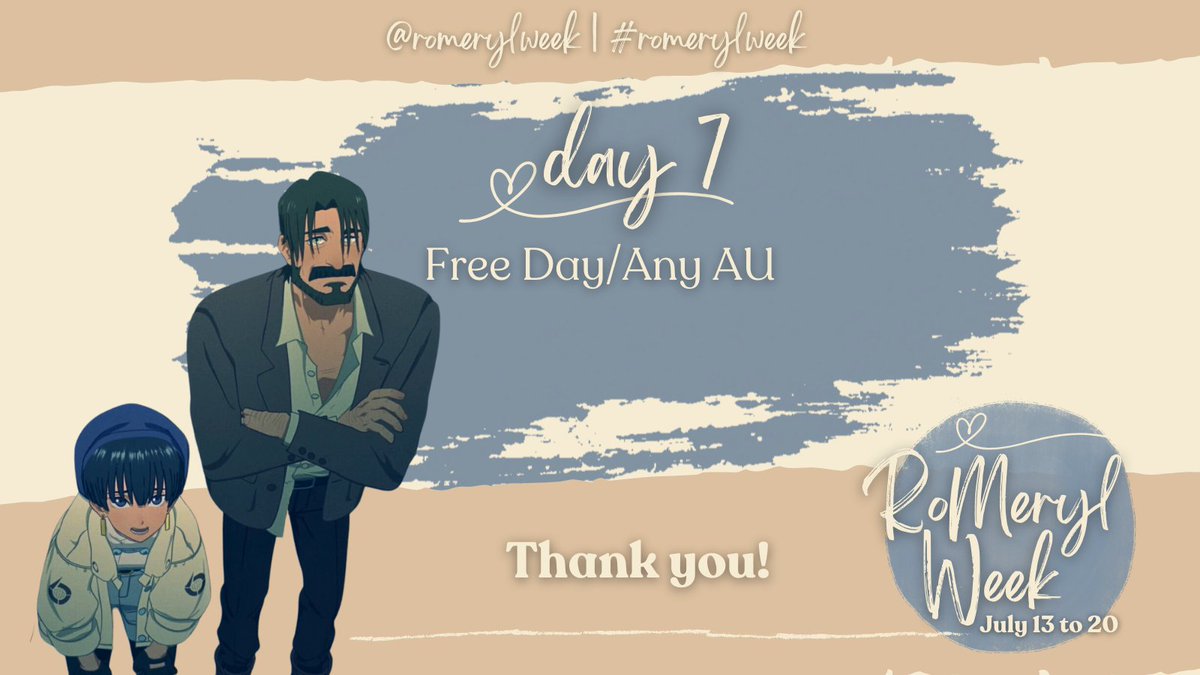 romerylweek's tweet photo. It's the end of the week and #romerylweek will sadly come to a close soon but we still have one final day to get through!
💙Free day/Any Au! https://t.co/30BgpJ3iB3