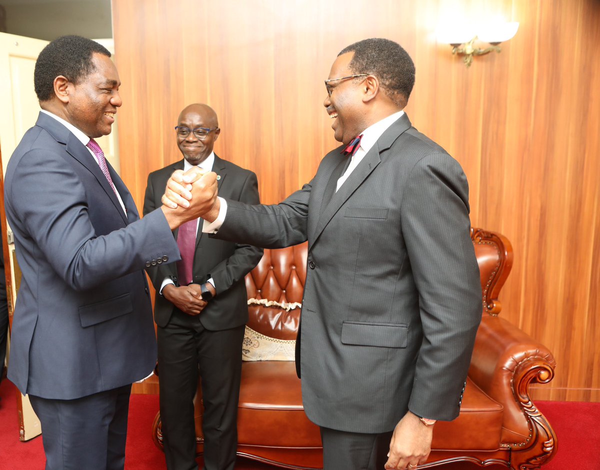 Chipokota Mwanawasa (@chipokota) on Twitter photo “Zambia is bankable and you President <a href="/HHichilema/">Hakainde Hichilema</a> are bankable.”~ Africa Development Bank President <a href="/akin_adesina/">Akinwumi A. Adesina</a> rehashing Zambia’s investment viability during his two day visit to #Zambia. “Zambia is bankable and you President <a href="/HHichilema/">Hakainde Hichilema</a> are bankable.”~ Africa Development Bank President <a href="/akin_adesina/">Akinwumi A. Adesina</a> rehashing Zambia’s investment viability during his two day visit to #Zambia.