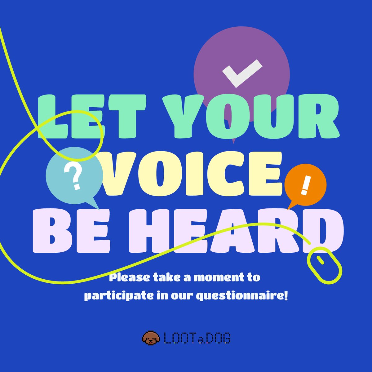 📢❓LOOTaDOG Questionnaire❓📢

We have a few questions to help improve our product development. 🙏
Survey 👉 forms.gle/YER8tTb34Umojg…

Get a chance to win NFT, accessory or LADT if you answer! 🥰

📆 Deadline: July 26, 2023

🎁Twitter Giveaway 🎁
🏆 20 LADT x 5
To join: ♥️ &amp; RT
