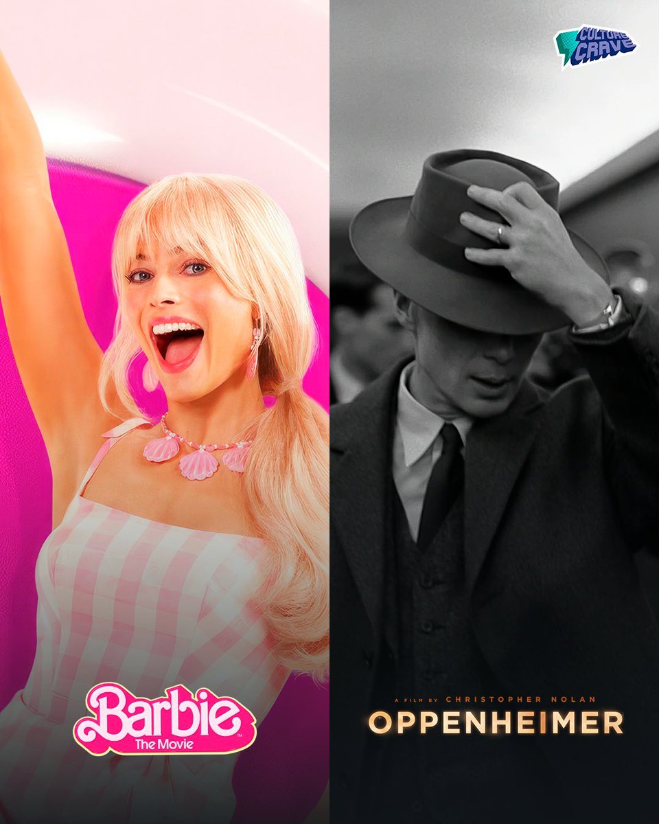 We’re doing a giveaway 🍿 2 tickets to #Barbie and #Oppenheimer 🎟️ Rules: 1️⃣ RT & LIKE this tweet 2️⃣ Follow @CultureCrave Winner will be announced tonight (July 19)