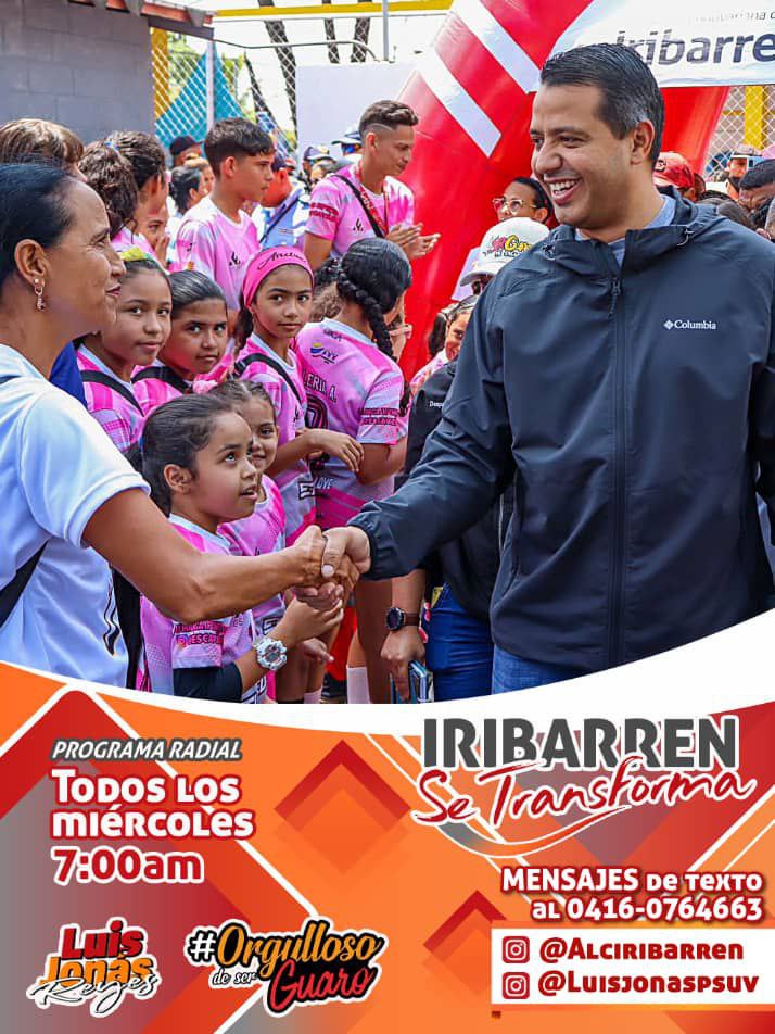 📢EPA EL #19Jul A PARTIR DE LAS 7:00AM SINTONIZA EL PROGRAMA #IribarrenSeTransformaRadio EDICIÓN N° 294
CON NUESTRO ALCALDE <a href="/LuisJonasReyes/">Luis Jonás Reyes</a>

📻 CONECTATE POR ⤵️
▫️ +Network 89.1  FM
▫️Ciudad Stereo 89.7FM 
▫️Voz Gayona 91.5 FM

#PoesíaCantoALaHumildad
<a href="/NicolasMaduro/">Nicolás Maduro</a> <a href="/dcabellor/">Diosdado Cabello R</a>