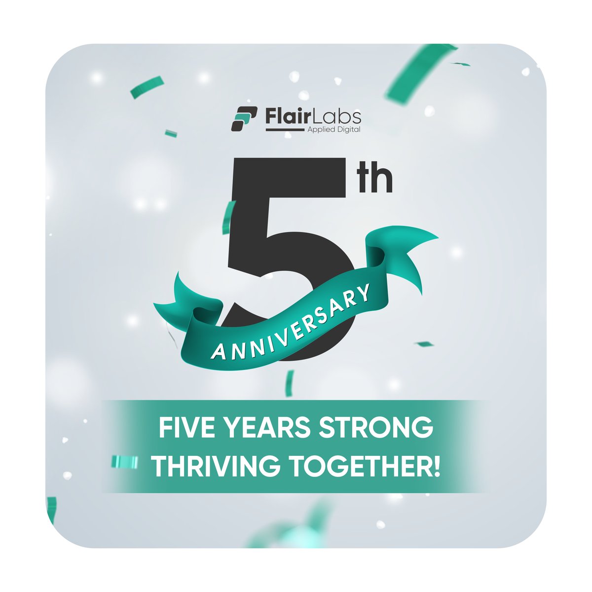 FlairLabs's tweet photo. We are thrilled to mark the successful completion of five years of an exuberant journey.
Heartfelt gratitude to our talented team ⭐️
A note of appreciation to our cherished clients 👍
#anniversary #gratitude
#saas #enterprisearchitecture #cloudarchitecture #mobileappdevelopment https://t.co/V7IoMfzu4l