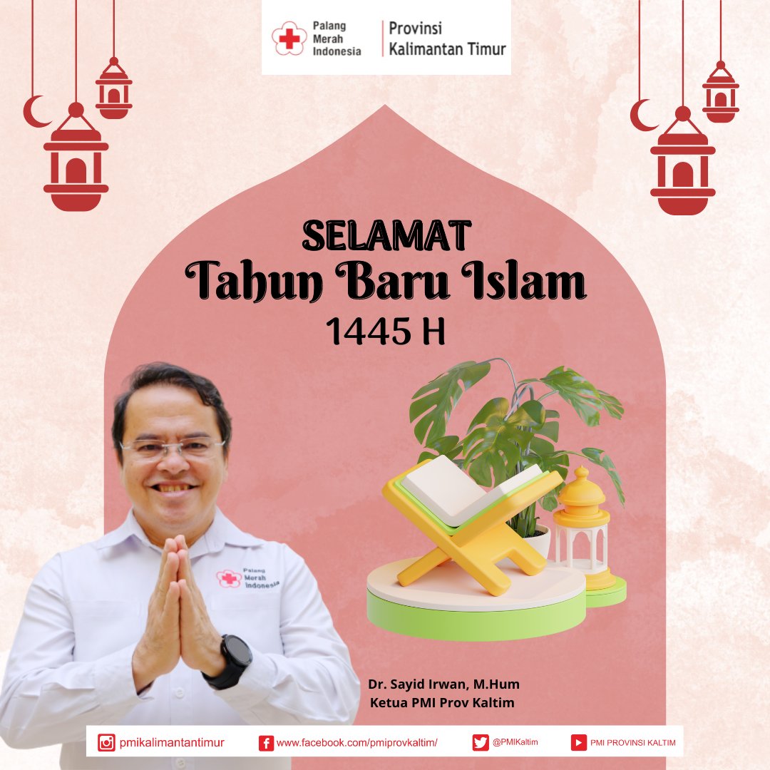 Segenap Pengurus dan Staf PMI Prov Kaltim

mengucapkan 

Selamat Tahun Baru Islam 1445 H