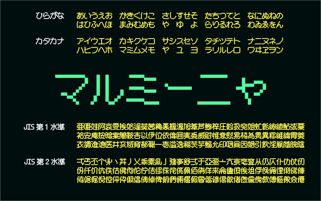 これは嬉しい！ 
漢字がJIS第2水準までしっかり揃ったピクセルフォントがリリース、しかも商用利用も無料 -マルミーニャ

coliss.com/articles/freeb…