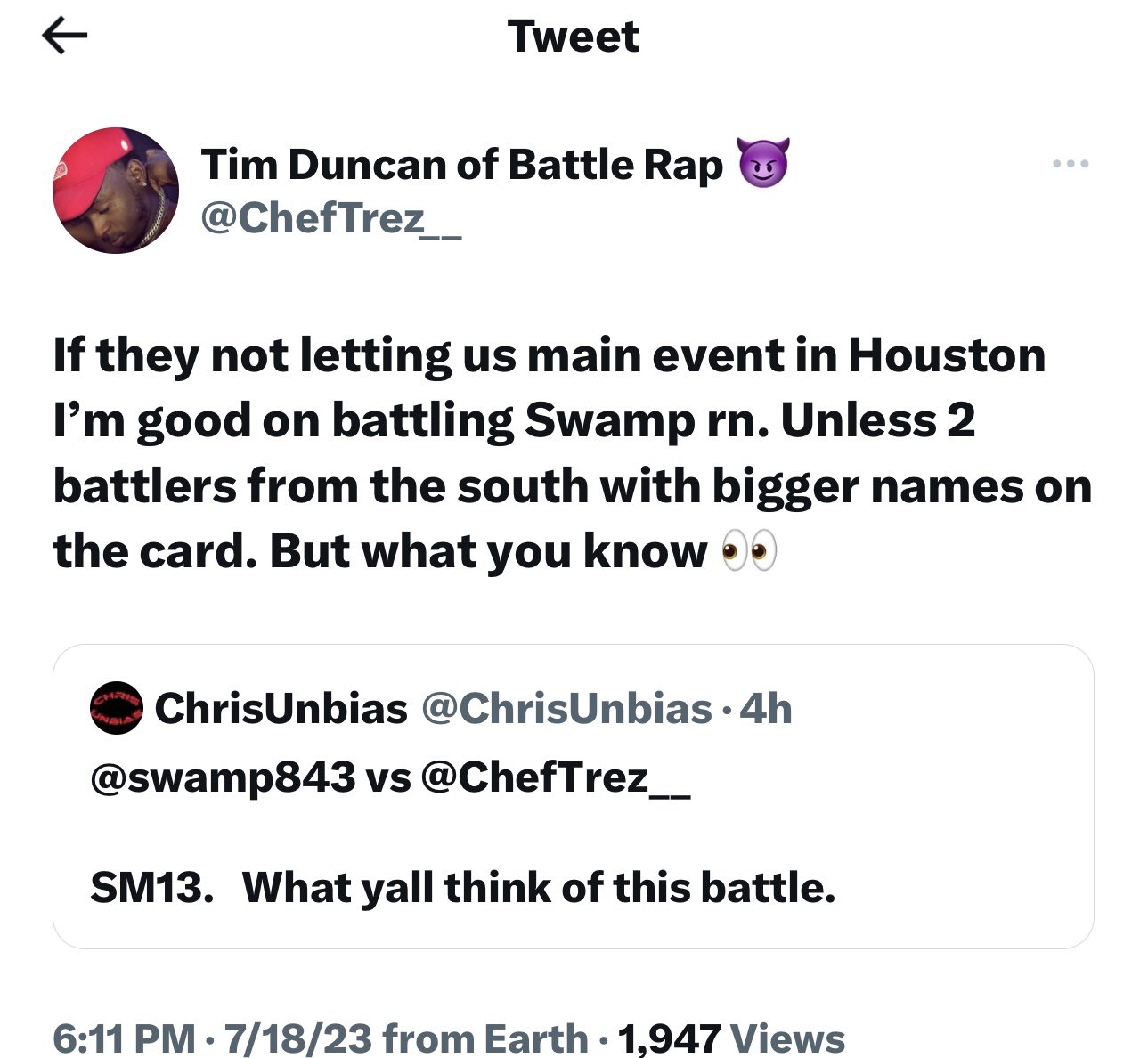 AYE VERB on Twitter "SWAMP GETS REJECTED BY CHEF TREZ 😂😂😂😂😂😂😂😂 https