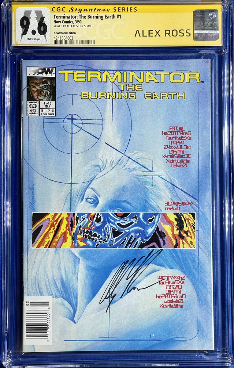 ProteinPat's tweet photo. @TGNCards Alex Ross Signature Series. Terminator is his first published art. 
Venom $200
Kang $180
Gobbie $180
Terminator Newsstand $300 https://t.co/t5aA2wXNyl