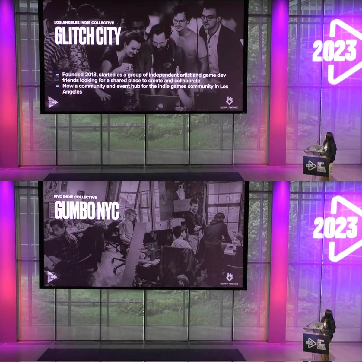 yiyiwzhang's tweet image. Thanks @G4C it was a blast! So fun to finally meet Lars, our lead eng @HeartMachineHQ in person, see @GasMaskedFellow again, and talk my face off about @gumbo_nyc and @GlitchCityLA as critical elements to the game dev ecosystem.

#g4c #g4c2023