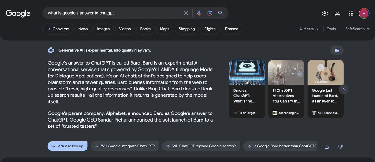 Google's reimagined ChatGPT-like search is quite good. #SGE #Google #ChatGPT #GenAI