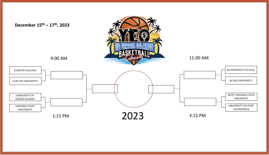 yesusviclassic's tweet photo. The hottest HBCU Tournament in the country is coming to the US Virgin Islands Dec 15 - 17 and is available for streaming on BookTix. Please support HBCU Sports… #usvirginislands #yngentrepreneurz https://t.co/HvQNdlMaDz