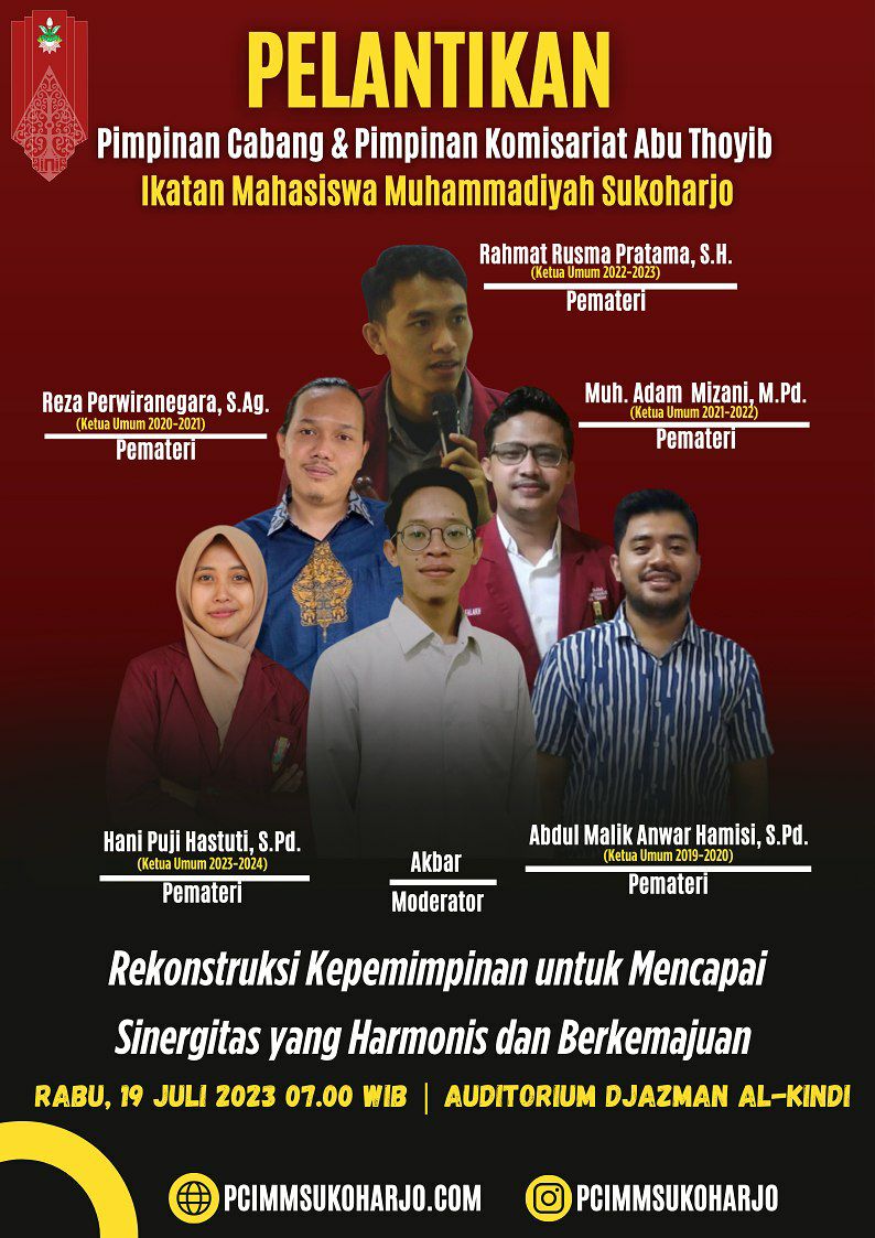 Bismillah dengan izin Allah dan restu kawan kawan IMMawan dan IMMawati... 

Siap pelantikan nih well