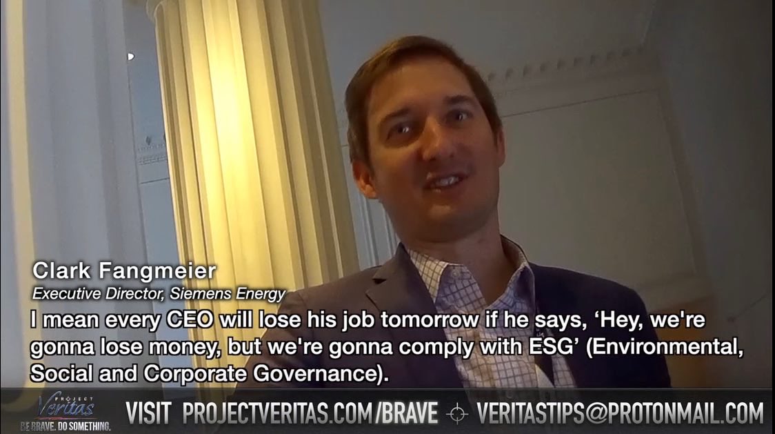 The @Siemens_Energy EXECUTIVE DIRECTOR, Clark Fangmeier, tells me undercover WHAT HE REALLY THINKS about green energy, up now at @Project_Veritas