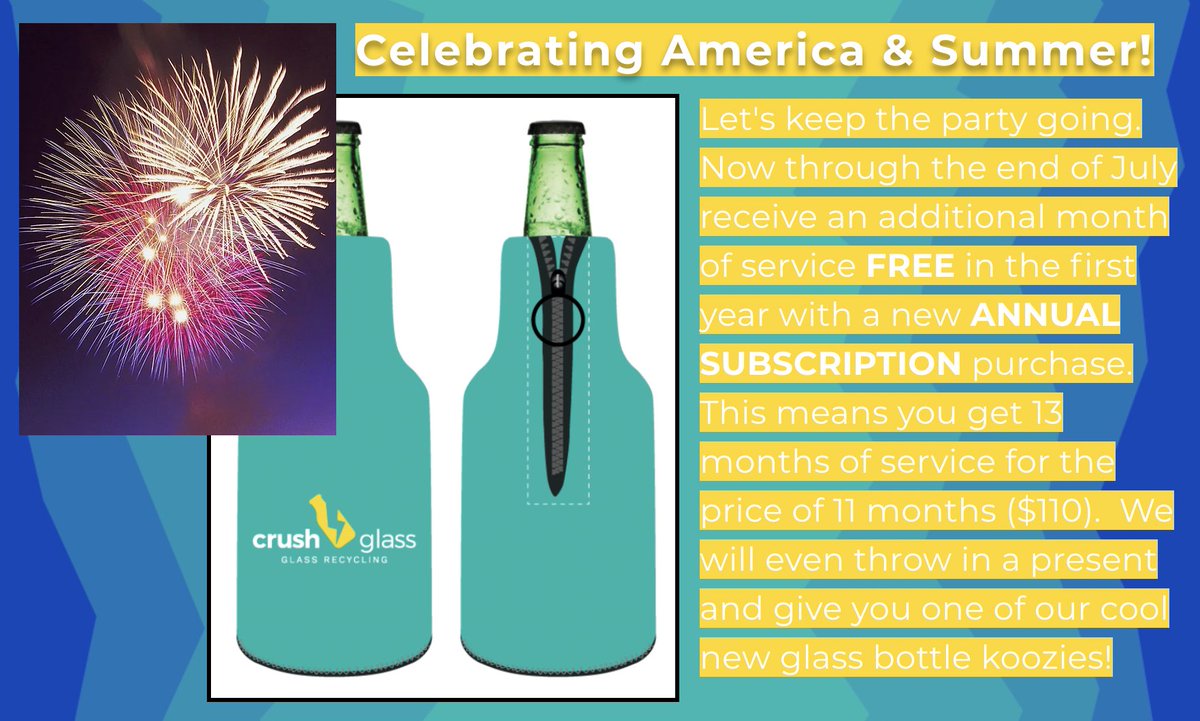 🎆🥳🌞Only 2 weeks left on our America's Birthday &amp; Summer Special!!! Get an extra month of service FREE on your first year, and our cool bottle koozie with new ANNUAL SUBSCRIPTION. Hurry, offer expires 7/31/23!  Please share the news with your friends and family in Kansas City.