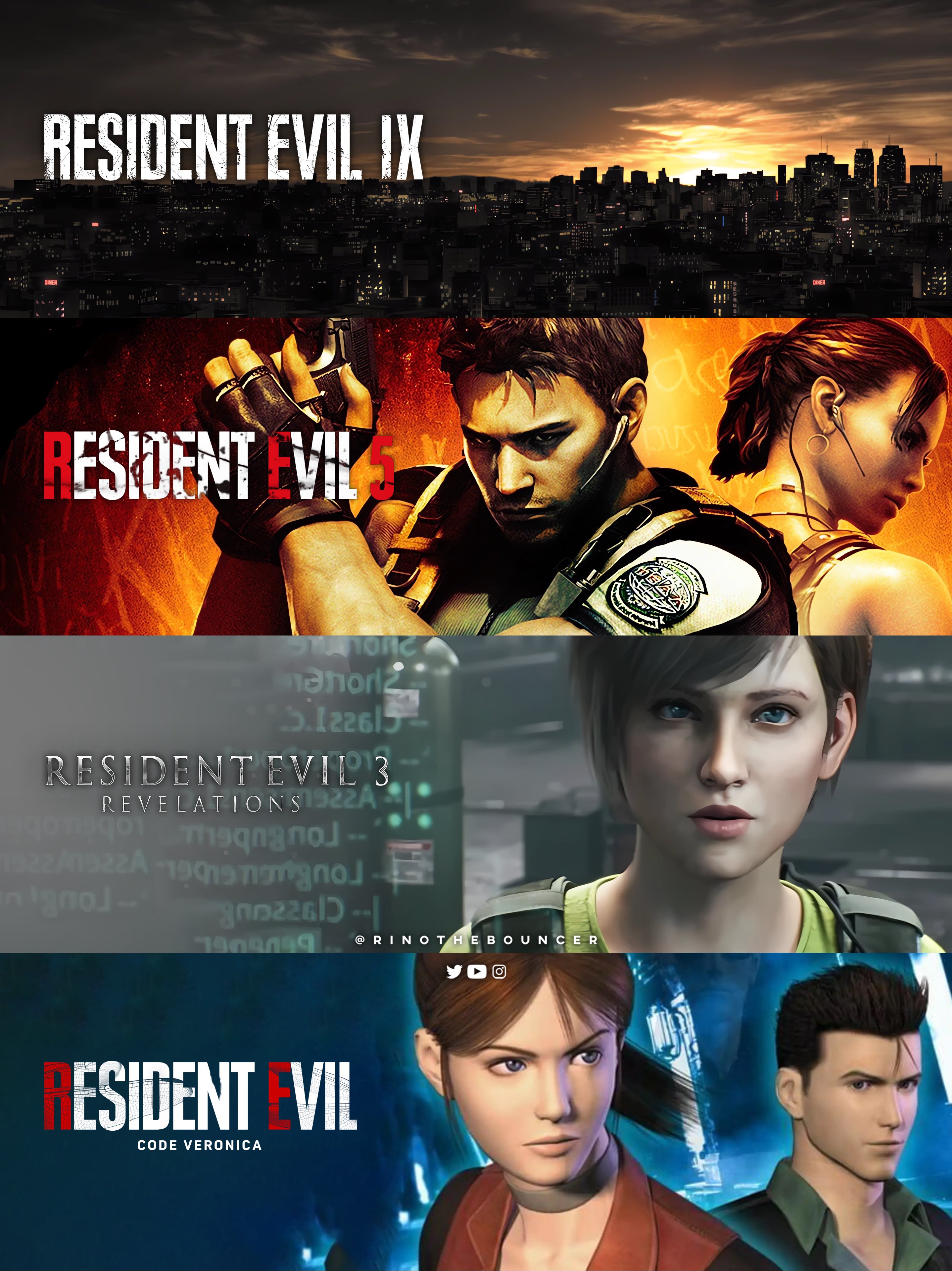 Rino on X: What do you wish to get next from the #ResidentEvil  franchise?🚀 ✓Resident Evil 9 (next mainline game) ✓Resident Evil 5  (remake) ✓Resident Evil: Revelations 3 ✓Resident Evil: Code Veronica (