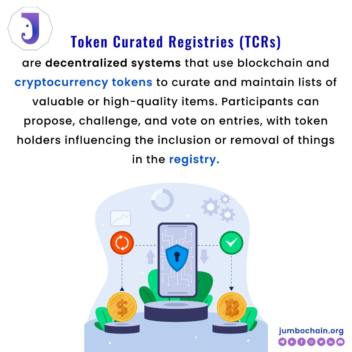 Token Curated Registries (TCRs)
.
.
.
Visit https://t.co/72LOgFXzIE 

#jumbochain #web3 #Virtual #Decentralization  #NFTs #Bitcoin #BTC #Crypto #blockchains #AI https://t.co/PascFdCcbC