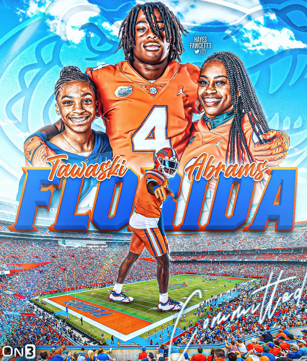 Hayesfawcett3's tweet photo. BREAKING: Four-Star WR Tawaski “TJ” Abrams tells me he has Flipped his Commitment from Florida State to Florida!

The 5’10 190 WR from Fort Myers, FL had been Committed to the Seminoles since January 

“It felt like the right place from the field to the classroom.”

https://t.co/kSXTM9D3VD