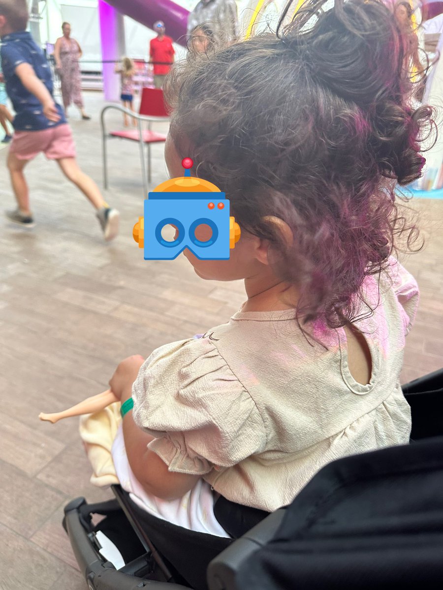 Marram_'s tweet photo. @RoyalCaribbean They don’t have any data that she is 2 yr old female who cannot speak in full sentences!!! After that nothing was done. Even a small remorse. 
She was doing nothing but watching TV. In this picture she was Watching kids her age play all what she did was watch!! https://t.co/owtCknloWW