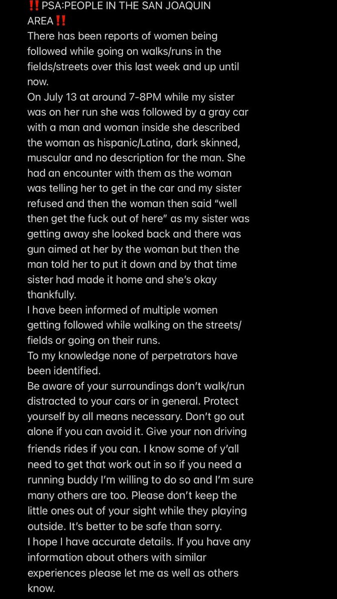 PLEASE READ IF YOU LIVE IN SAN JOAQUIN AREA (93660) ‼️