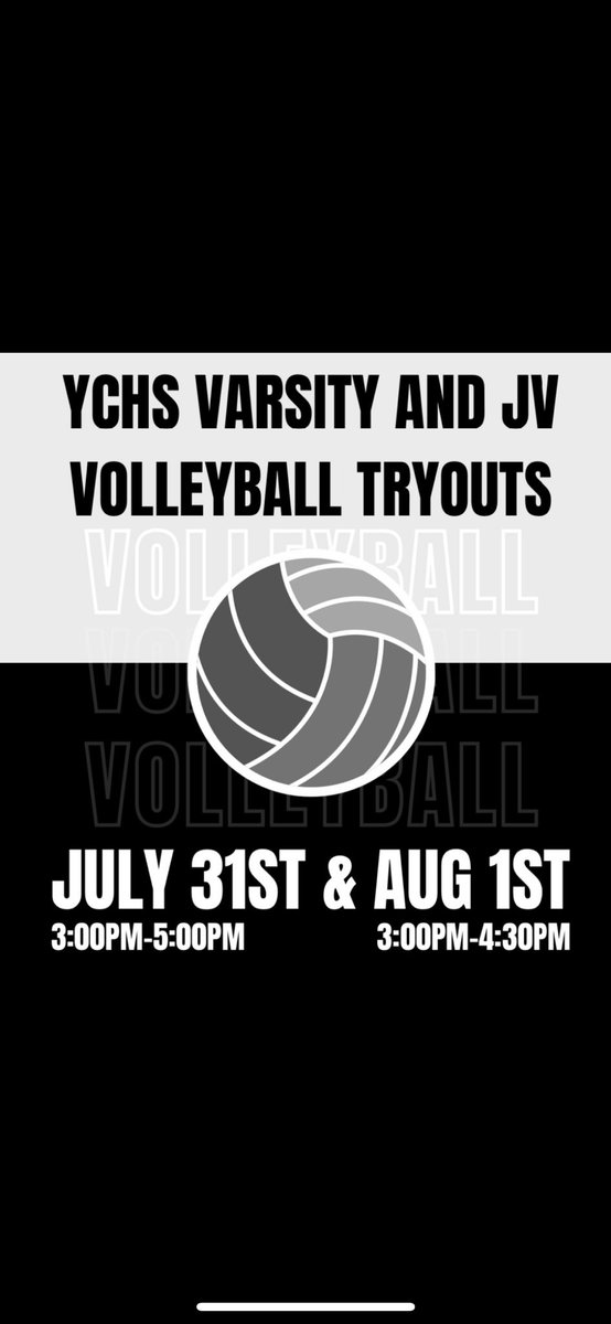 We are almost one week away from our 2023 Tryouts!🎉🏐 Tryouts will be held in the York Comprehensive High School Gym. Please have your physical and updated information uploaded into PlanetHS before arriving to be able to participate.