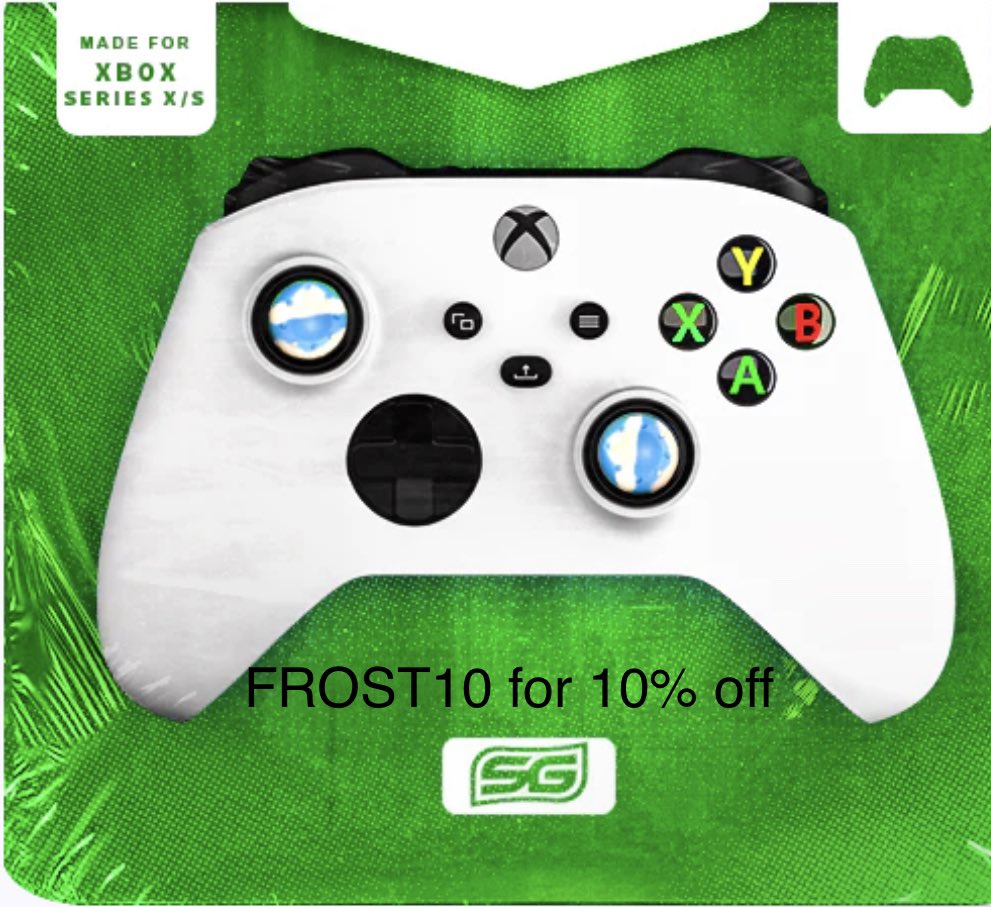 frost31013's tweet photo. Guys! We’re officially sponsored by @SwiftGripsCo only thing cooler than these joystick grip covers is using code FROST10 for 10% off your order! #swiftgrip #xbox #PS5 #Sponsored https://t.co/0Fhg3l5fcf