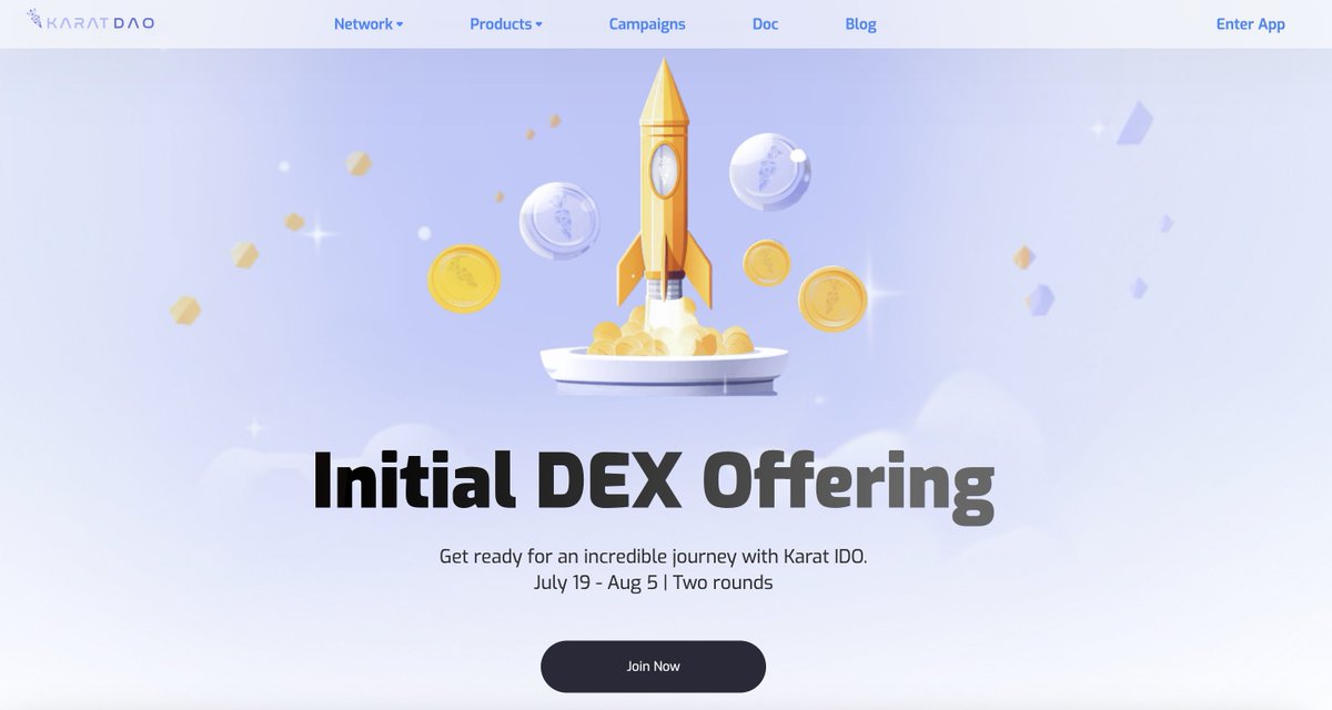 KaratDAO's tweet photo. 🥕The IDO page is officially online:

https://t.co/ZsJorLru5Z

9 hours to go!!!

#IDO #DEX https://t.co/D4qEpv1eWS