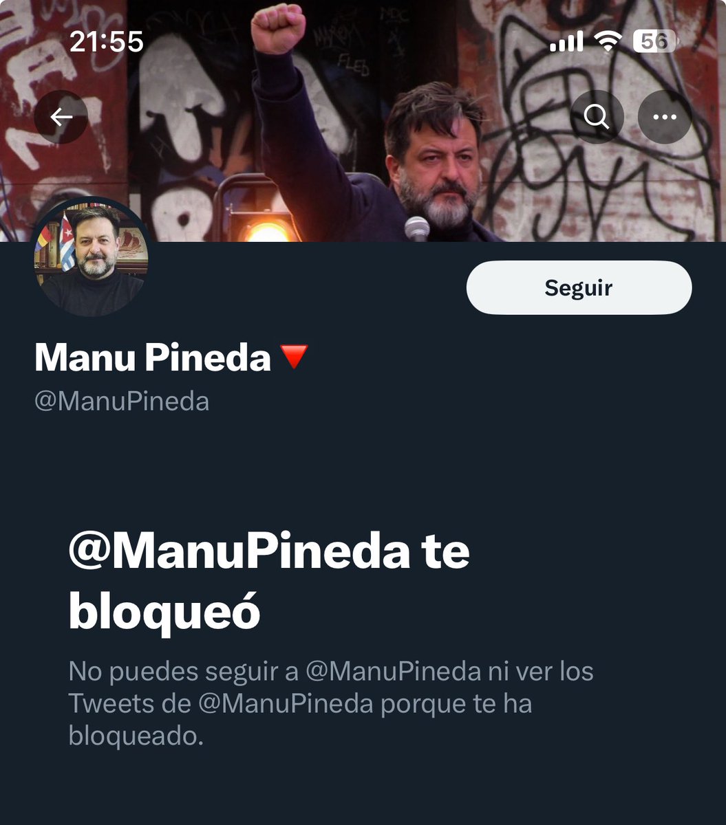 🇨🇺 | @ManuPineda ha bloqueado a medio #TwitterCuba 😂.