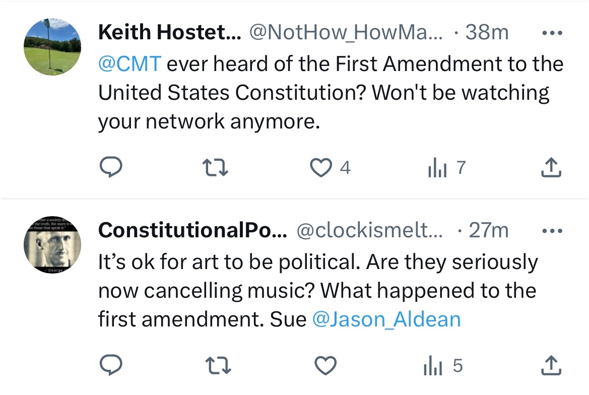 The First Amendment tweet media