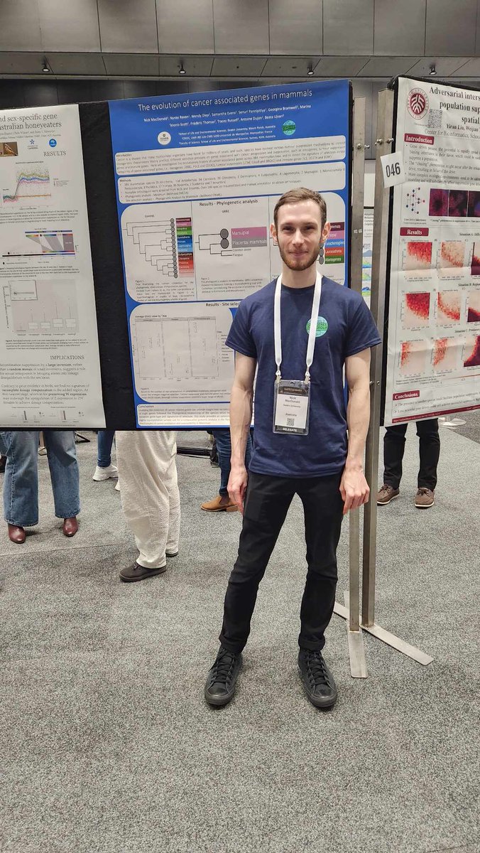 Beata Ujvari (@beataujvari) on Twitter photo Want to know more about the evolution of cancer associated genes? Check out poster 047 at #ICG2023 by the fearless Scott who never feels the cold, Nick MacDonald from the <a href="/WildGenesGroup/">The Wild Genes Group</a> Want to know more about the evolution of cancer associated genes? Check out poster 047 at #ICG2023 by the fearless Scott who never feels the cold, Nick MacDonald from the <a href="/WildGenesGroup/">The Wild Genes Group</a>