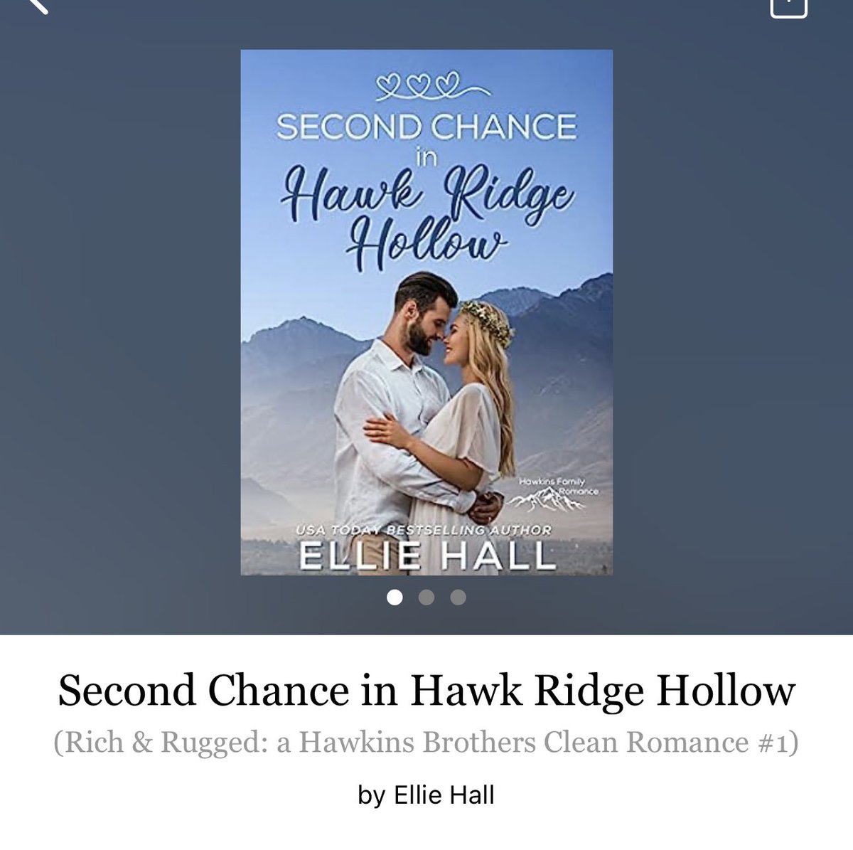 Second Chance in Hawk Ridge Hollow by Ellie Hall 

#SecondChanceInHawkRidgeHollow by #EllieHall #5118 #14chapters #128pages #july2023 #661of400 #Series #Audiobook #3for1 #3houraudiobook #Series #RichAndRuggedAHawkinsBrothersCleanRomance #clearingoffreadingshelves #whatsnext