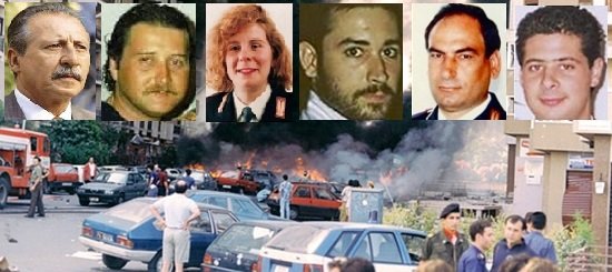 #Palermo 19 luglio 1992
la #strage di Via D'Amelio
Paolo #Borsellino e gli agenti Eddie Walter #Cosina, Emanuela #Loi,  Agostino #Catalano, Vincenzo #LiMuli e Claudio #Traina