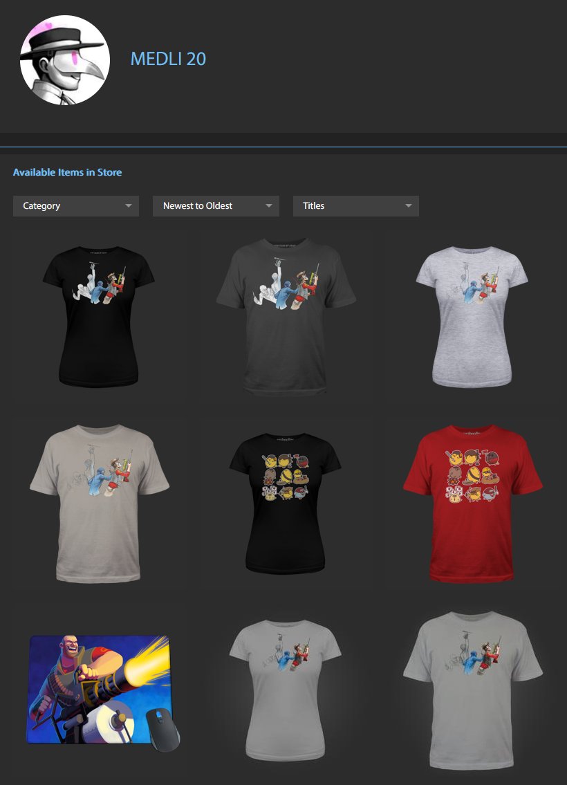medli20 on Twitter "HEY did you know that I've got officiallylicensed TF2 merch in the Valve